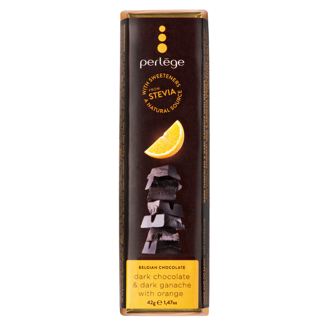 Perlège Belgian Dark Chocolate & Dark Ganache with Orange 42g