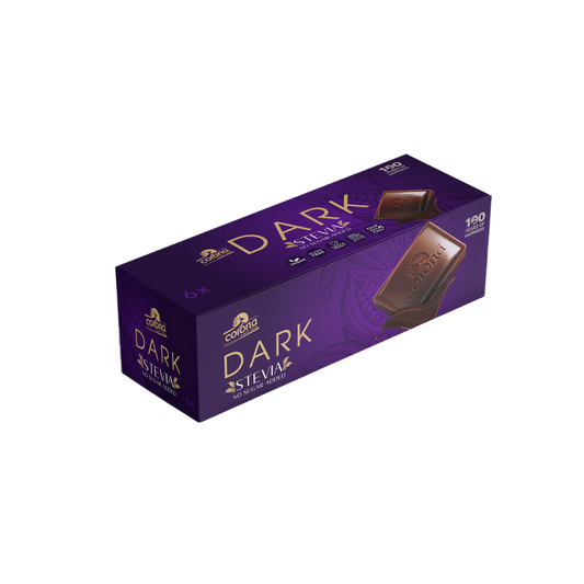 Sugar Free Dark Chocolate 55 % with Stevia - 6 x 44 gm