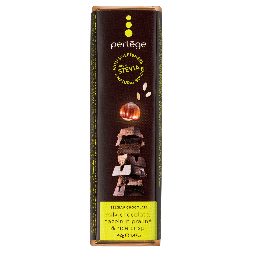 Perlege Belgian Milk Chocolate, Hazelnut Praliné & Rice Crisp 42g