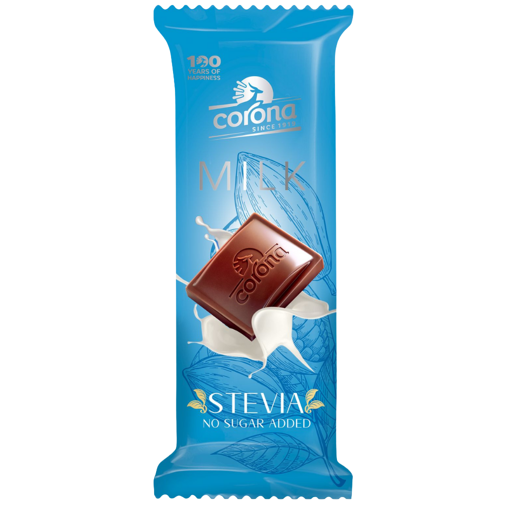 Corona milk chocolate bar with stevia no sugar added 44g