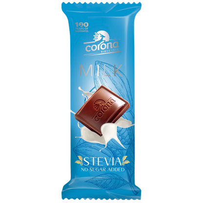 Corona milk chocolate bar with stevia no sugar added 44g