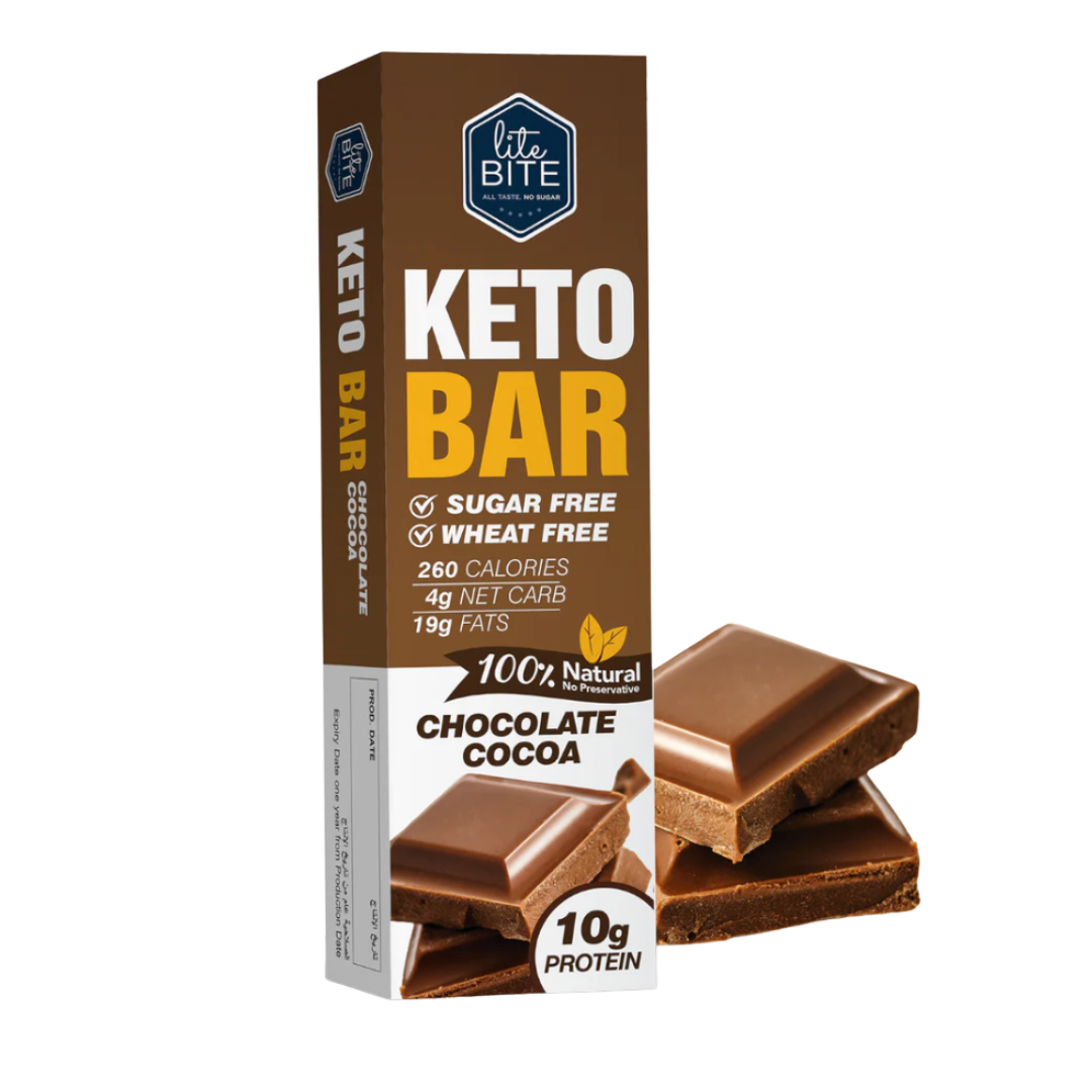 Lite Bite keto bar chocolate cocoa flavor 60g sugar free wheat free