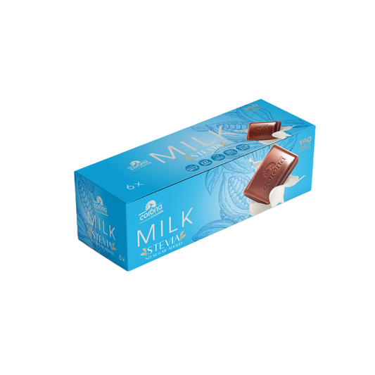 Sugar free milk chocolate sweetened with Stevia no sugar added box by The Growth Co UAE