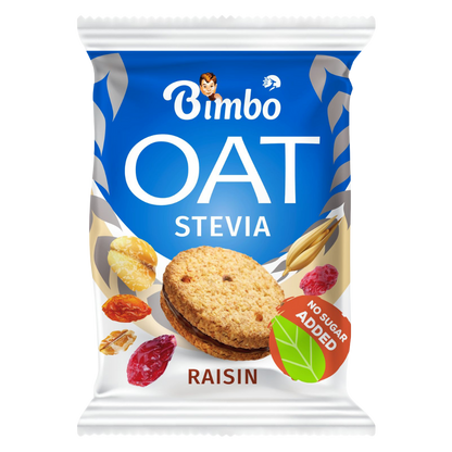Bimbo Sugar Free Oat Biscuits with Raisin and Stevia 30g pack by The Growth Co UAE, no sugar added healthy snack